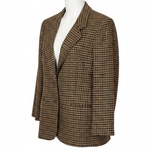 Vintage 80s Cross Country Fashions Wool Houndstooth Blazer Sz 10 #180J - Picture 2 of 6